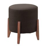 Puff Decorativo Redondo Eloá Suede Marrom