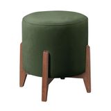 Puff Decorativo Redondo Eloá Suede Verde