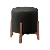 Puff Decorativo Redondo Eloá Suede Preto