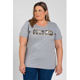 T-shirt Feminina Plus Size  Malha Algodão Estampada &#39;always Be&#39; - Serena