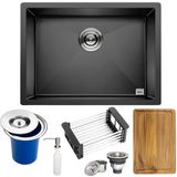 Cuba Preta Quadrada Inox Cozinha Pia Embutir Sobrepor