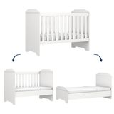 Berço Americano E Cama Bebê 3 Em 1 Mel Branco Carolina Baby