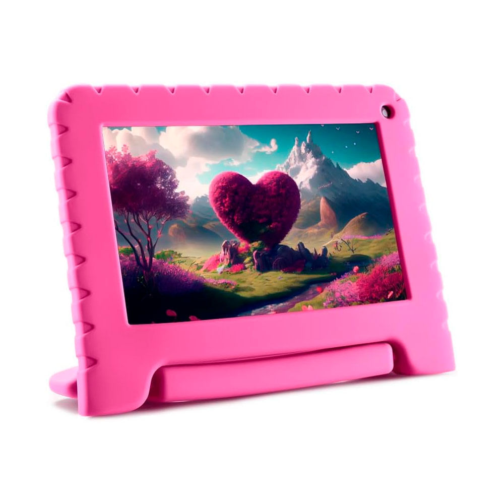 Tablet Infantil Kid Pad Rosa Multilaser 4gb Ram + 64gb + Tela 7 Pol + Wi-fi + Android 13 Quad Core Multi - Nb411 Multilaser