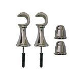 Kit 2 Suporte Para Varão Cortina Com Ponteira 28mm Cromado