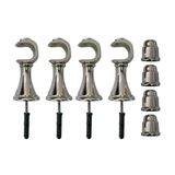 Kit 4 Suporte Para Varão Cortina Com Ponteira 28mm Cromado