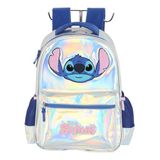 Mochila De Costas Infantil Metalizada  Stitch Disney