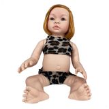 Bebê Reborn Ruiva Baby Kiss Cabelo Vermelho Corpo Silicone