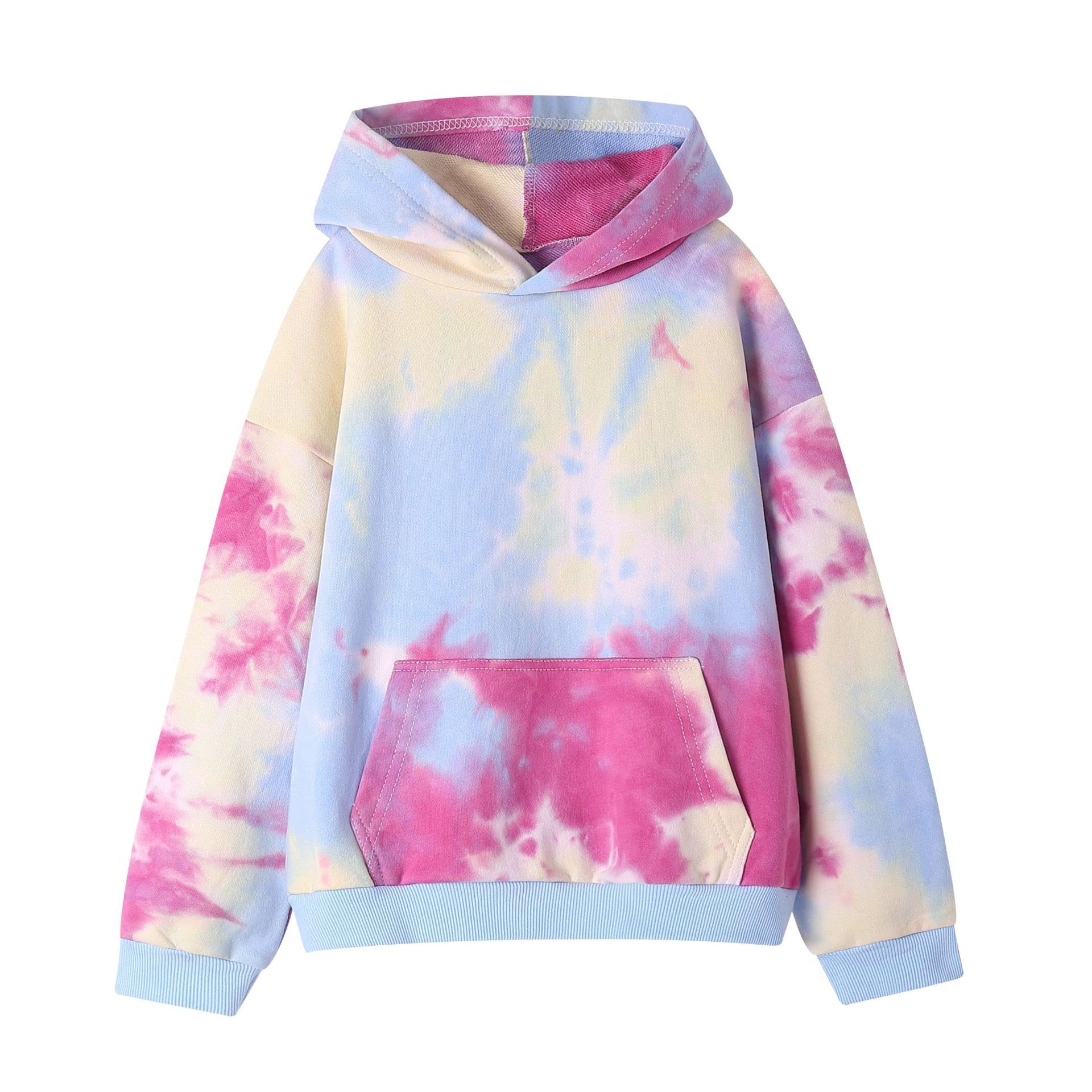 Moletom Com Capuz Welaken Tie-dye 100% Algodão Para Meninos E Meninas