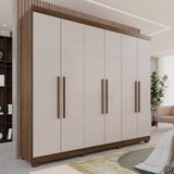 Guarda-roupa Casal 6 Portas 3 Gavetas Roma Espresso Móveis Imbuia / Off White