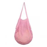 Bolsa De Praia Feminina Saco De Rede Macramê Verão Piscina Com Alça Rosa Claro