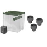 Kit Rolhas De Vinho Para Fechamento A Vácuo 03 Unidades + Seladora A Vácuo Com 5 Sacos Herméticos Reutilizáveis Electrolux