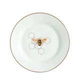 Prato Bolo Para Sobremesa Abelha Em Porcelana 19cm