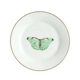 Prato Para Sobremesa Borboleta Porcelana Cerâmica 19cm