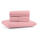 Jogo De Lençol Luiza Solteiro 3 Pçs Percal 100% Algodão 180 Fios Ponto Palito - Rosa