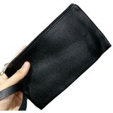 Necessaire Bolsinha Lisa De Mão Carteira Prática Com Fechamento À Zíper E Alça Preto