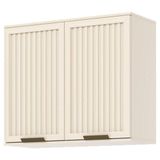 Armário Aéreo 2 Portas Ripado 80 Cm Connect Off White - Henn