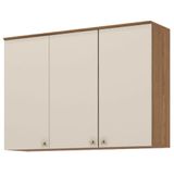 Armário Aéreo 3 Portas 120 Cm Requinte Nature Areia Hp- Henn