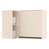 Armário Aéreo Canto Reto 1 Porta Évelin Off White - Henn