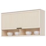 Armário Aéreo 1 Porta Basculante Ripado 120 Cm Connect Off White - Henn