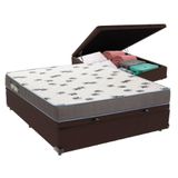 Cama Box Casal Com Bau Ortobom D33 Light Marrom