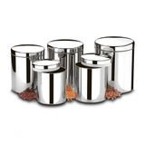 Conjunto De Potes Porta Mantimentos Com Tampa Brinox Suprema 5 Peças Inox