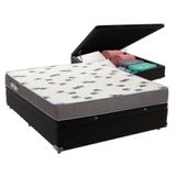 Cama Box Casal Com Bau Ortobom D33 Light Preto