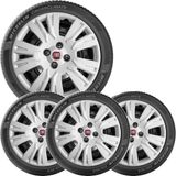 4x Calota Fiat Argo Uno Palio Aro 14 Emblema  221cb