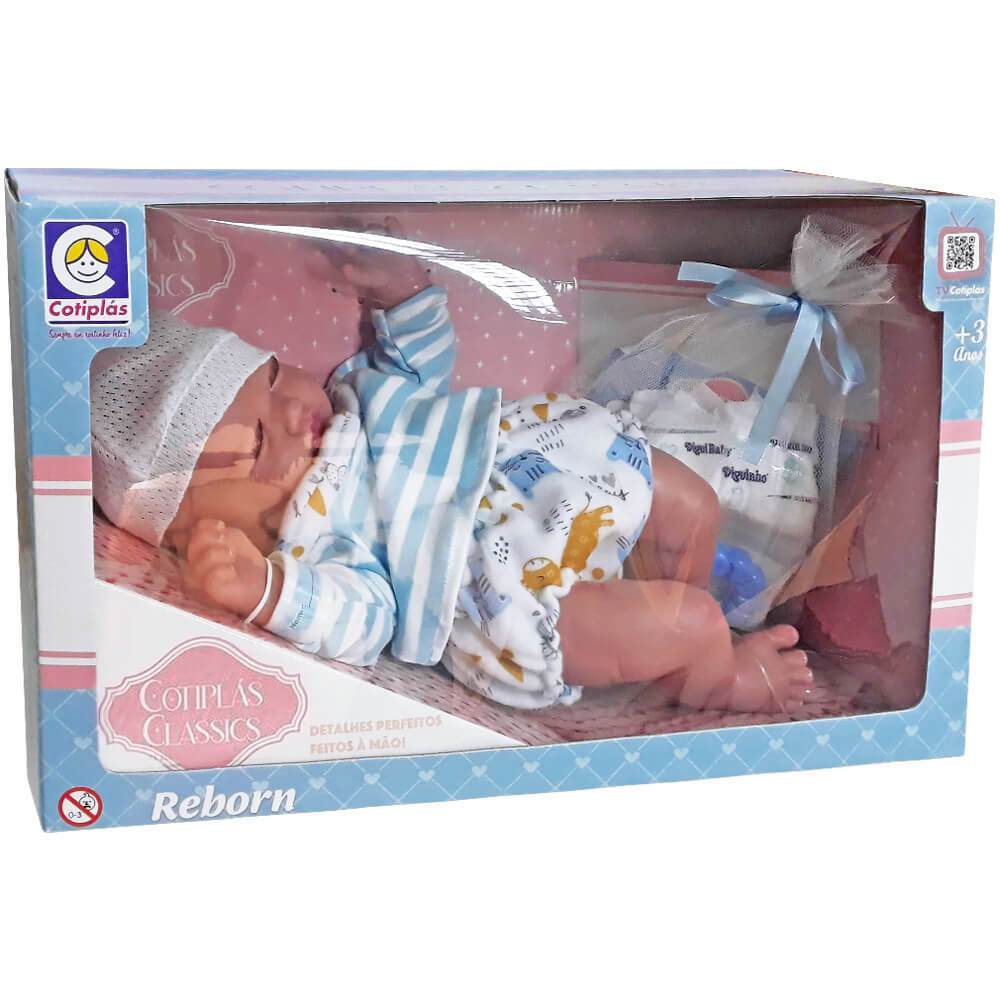 Boneca Bebe Reborn Classics Menino 44cm Cotiplas