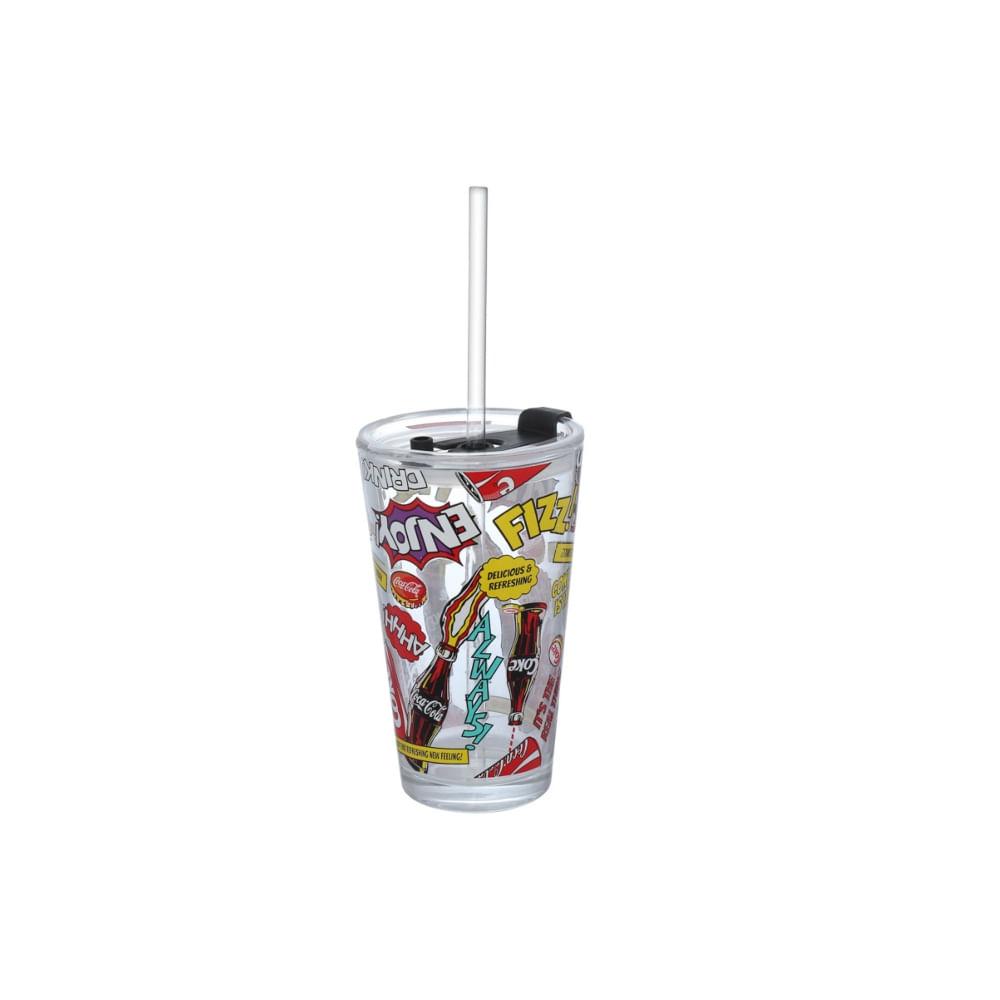 Copo De Vidro Drink Com Canudo Coca-cola Fizz 450 Ml - Carrefour