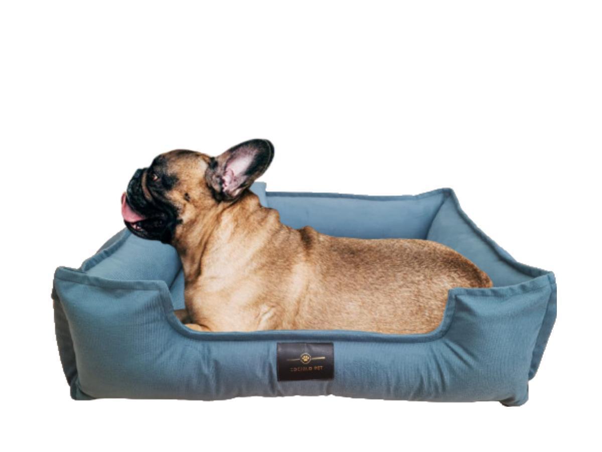 Cama Caminha Veludo 2peças Para Cachorro Tamanho G70x60 Azul