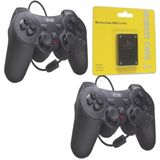Kit 2 Controles Joystick Manete Ps2 Ps1 Plug And Play Dualshock Com Memory Card 8gb