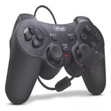 Controle Joystick Manete Ps2 Ps1 Plug And Play Dualshock Preto Com Fio