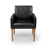Cadeira Poltrona Capri Decorativa Couríssimo Sala De Estar Escritório Recepção Império Preto