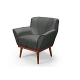 Cadeira Poltrona Yasmin Veludo Decorativa Império Estofados Cinza