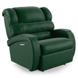 Poltrona Do Papai Reclinável Napoli Elétrica Botão Led Massagem Pu Vd Musgo Fh1