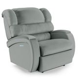 Poltrona Do Papai Reclinável Napoli Elétrica Botão Led Massagem Pu Fh1 Cinza