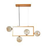 Lustre Pendente Nordecor Jabuticaba 2381 G9 Dourado Com Ambar