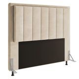Cabeceira Opala Para Cama Box King 195 Cm Suede Bege - D&#39;rossi