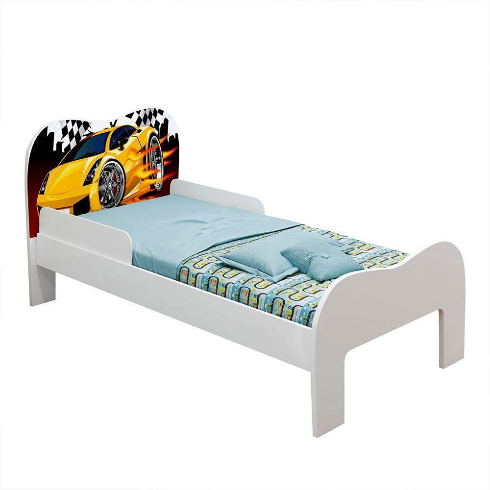 Mini Cama Infantil Soneca Tigus Baby Branco Amarelo