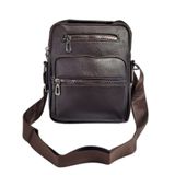 Bolsa De Ombro Shoulder Bag Crossbody Transversal Carteiro Pochete Unissex Marrom