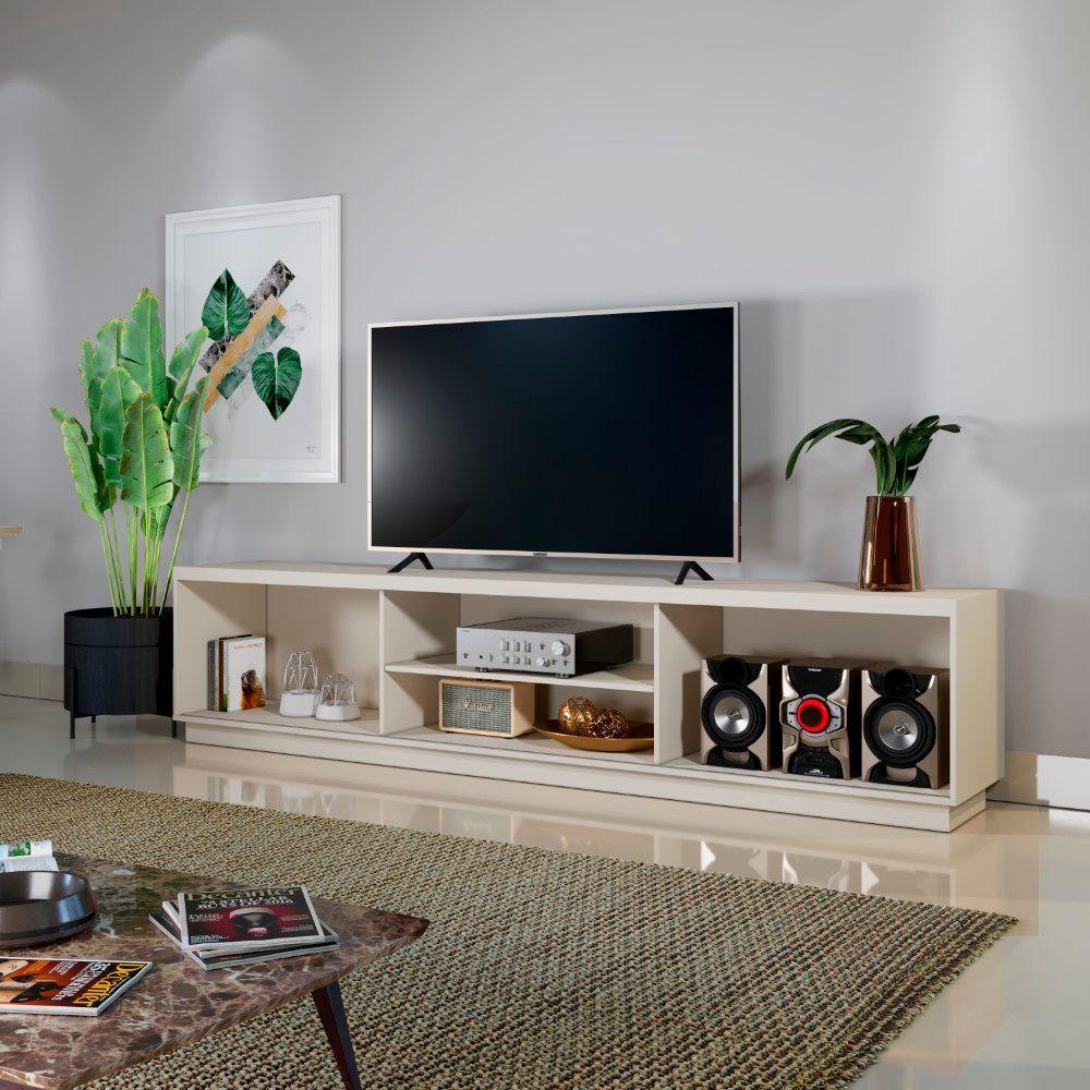 Rack Em Mdf E Mdp 2 Portas Ripado Valencia Off White E Naturalle ...