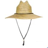 Chapéu Praia Palha Bambu Aba Larga Moda Surf Verão Praia Unissex