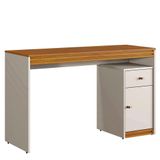 Mesa De Estudo 1 Porta E 1 Gaveta Madrid 1200 Mavaular Off White Com Naturalle