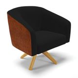 Cadeira Sala De Jantar Giratória Ma30 Stella Noz/linho D03 - D&#39;rossi Cor Preto