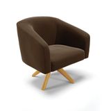 Cadeira Sala De Jantar Giratória Ma30 Stella Suede D03 - D&#39;rossi Cor Marrom