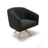 Cadeira Sala De Jantar Giratória Ma30 Stella Suede D03 - D&#39;rossi Cor Preto