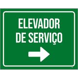 Placa Sinalização - Identificação Elevador De Serviço 36x46