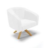 Cadeira Sala De Jantar Giratória Ma30 Stella Sintético Pu D03 - D&#39;rossi Cor Branco