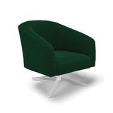 Cadeira Sala De Jantar Giratória Base Cromada Stella Bouclê D03 - D&#39;rossi Cor Verde