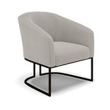 Cadeira Sala De Jantar Base Industrial Preto Stella Bouclê D03 - D&#39;rossi Cor Cinza